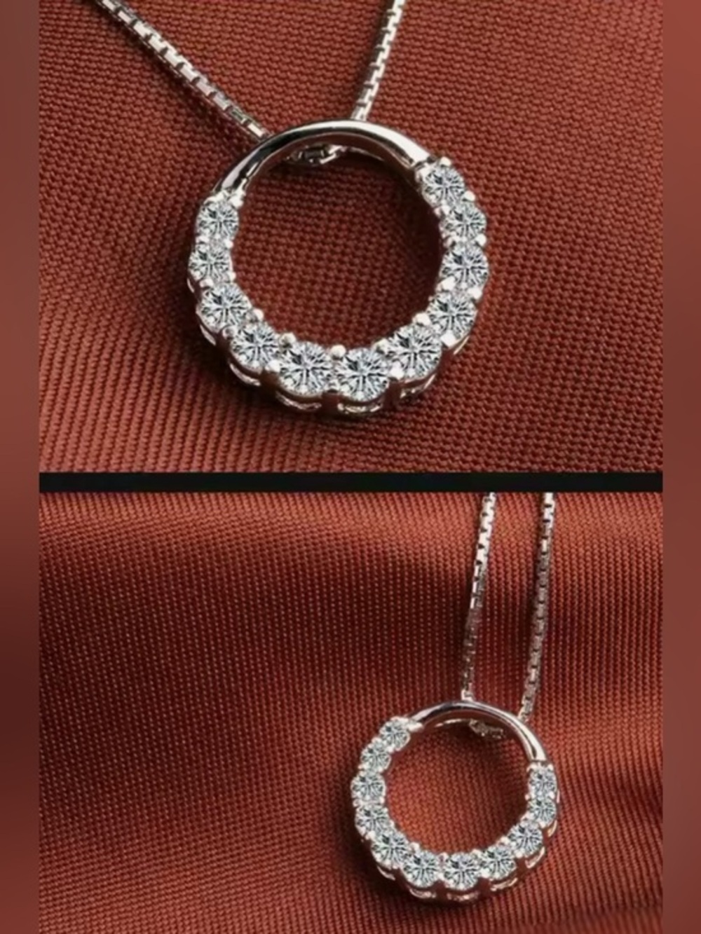 New .925 Diamond Circle Necklace